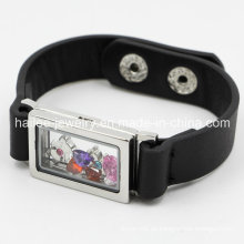 Mode Edelstahl Leder Armband mit Locket